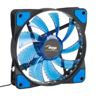Akyga AW-12E-BL rendszerhűtő ventilátor 12 V 120 mm kék LED Molex 3-pin 30 cm kábel