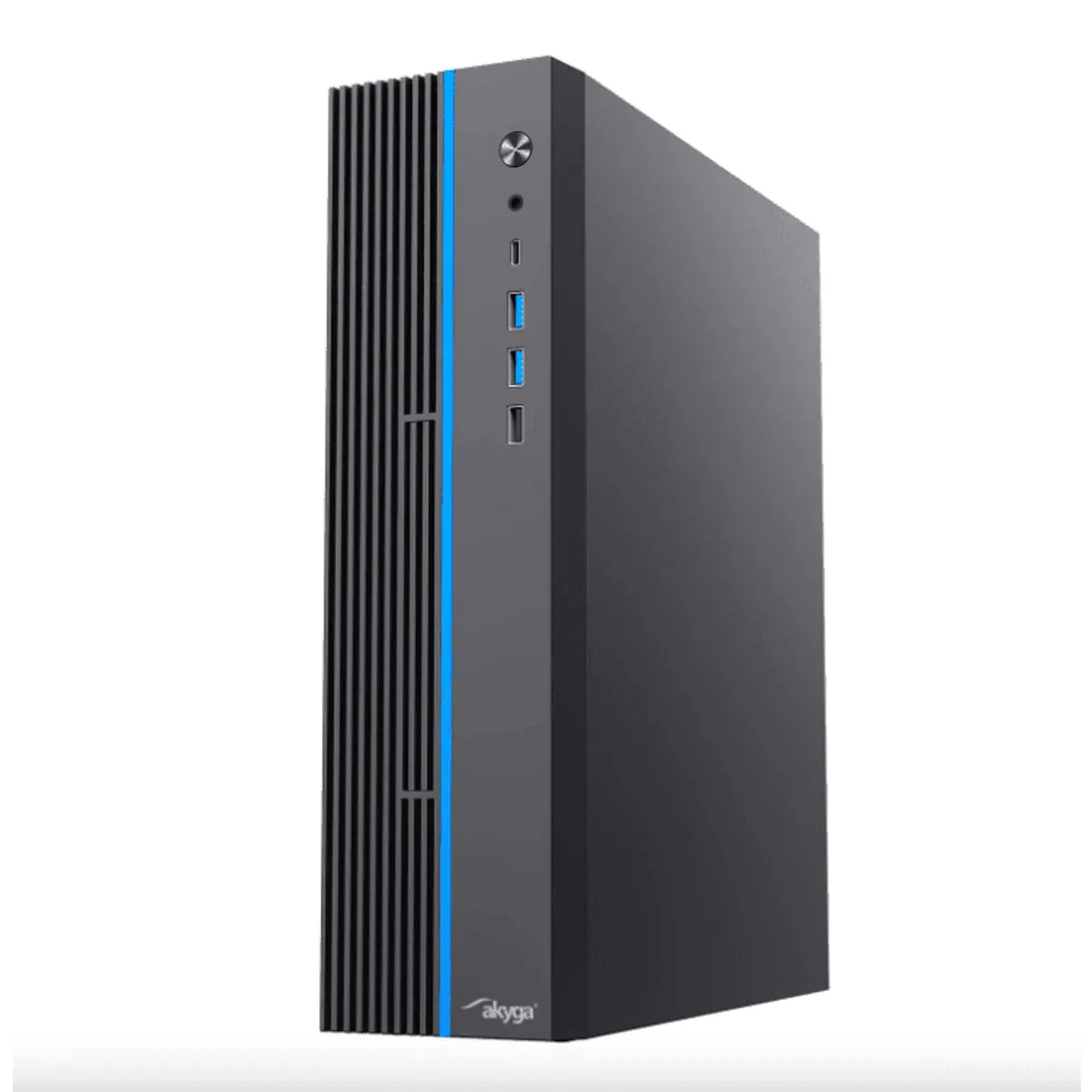 Akyga AK-302-01BL sff számítógépház mini itx táp nélküli horganyzott acél fekete kék világítás 265 x 92 x 341 mm #4