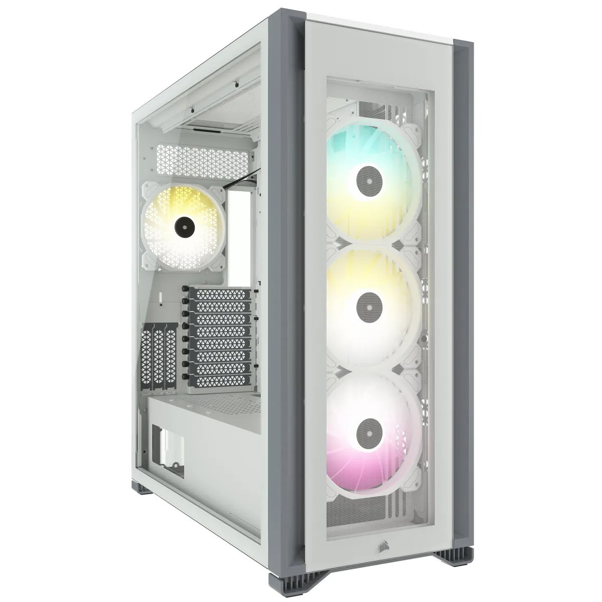 Corsair CC-9011227-WW iCUE 7000X rgb Full-Tower ATX PC-ház fehér edzett üveg 4x SP140 rgb elite 3x360 mm radiátor befogadás #1