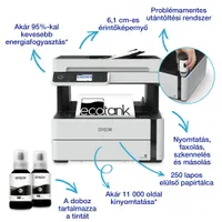 EPSON C11CG92403 EcoTank M3170 négyfunkciós mono nyomtató WiFi USB Ethernet 1200x2400 dpi 20 oldal percenként #2
