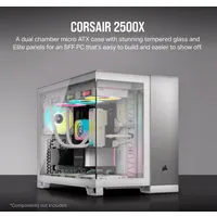 Corsair CC-9011289-WW 2500X kétkamrás toronyház Micro-ATX-Mini-ITX kompatibilis fehér-szaténszürke alumínium