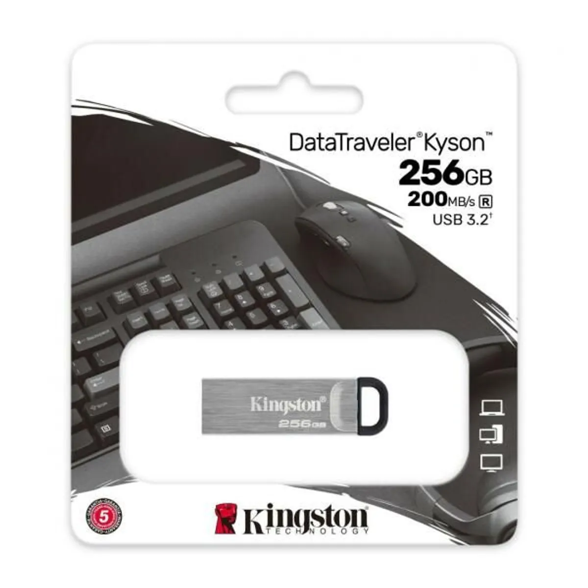 Kingston DTKN/256GB DataTraveler Kyson 256GB USB 3.2 Gen 1 USB-A ezüst fém váz #2
