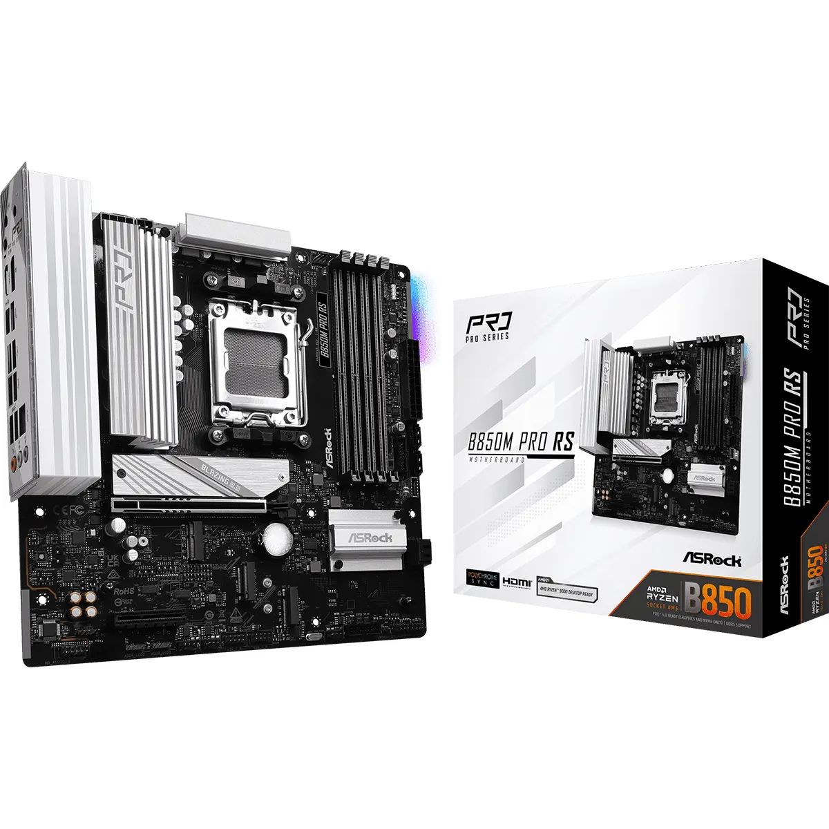 Asrock 90-MXBR60-A0UAYZ B850M Pro RS AM5 4x DDR5 Hyper M.2 Gen5 2x M.2 Gen4 PCIe 5.0 x16 4x SATA3 #1