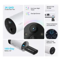 TP-Link TapoC420S2 Tapo C420S2 2-kamerás vezeték nélküli rendszer 2K IP65 180 nap akkumulátor microSD 256 GB #3
