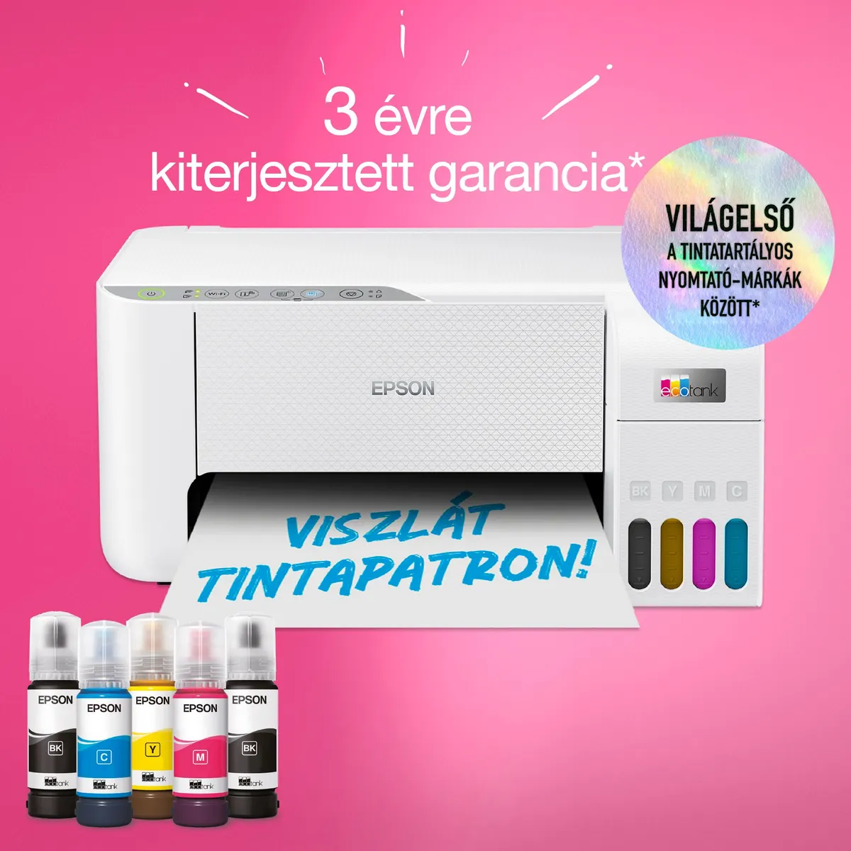 EPSON C11CJ67436 EcoTank L3276 tintasugaras multifunkciós Wi-Fi A4 színes fehér #7
