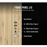 Corsair CC-9011288-WW 2500X Micro-ATX kétkamrás toronyház fehér bambuszfa dekorpanel 9x120 mm ventilátor #3