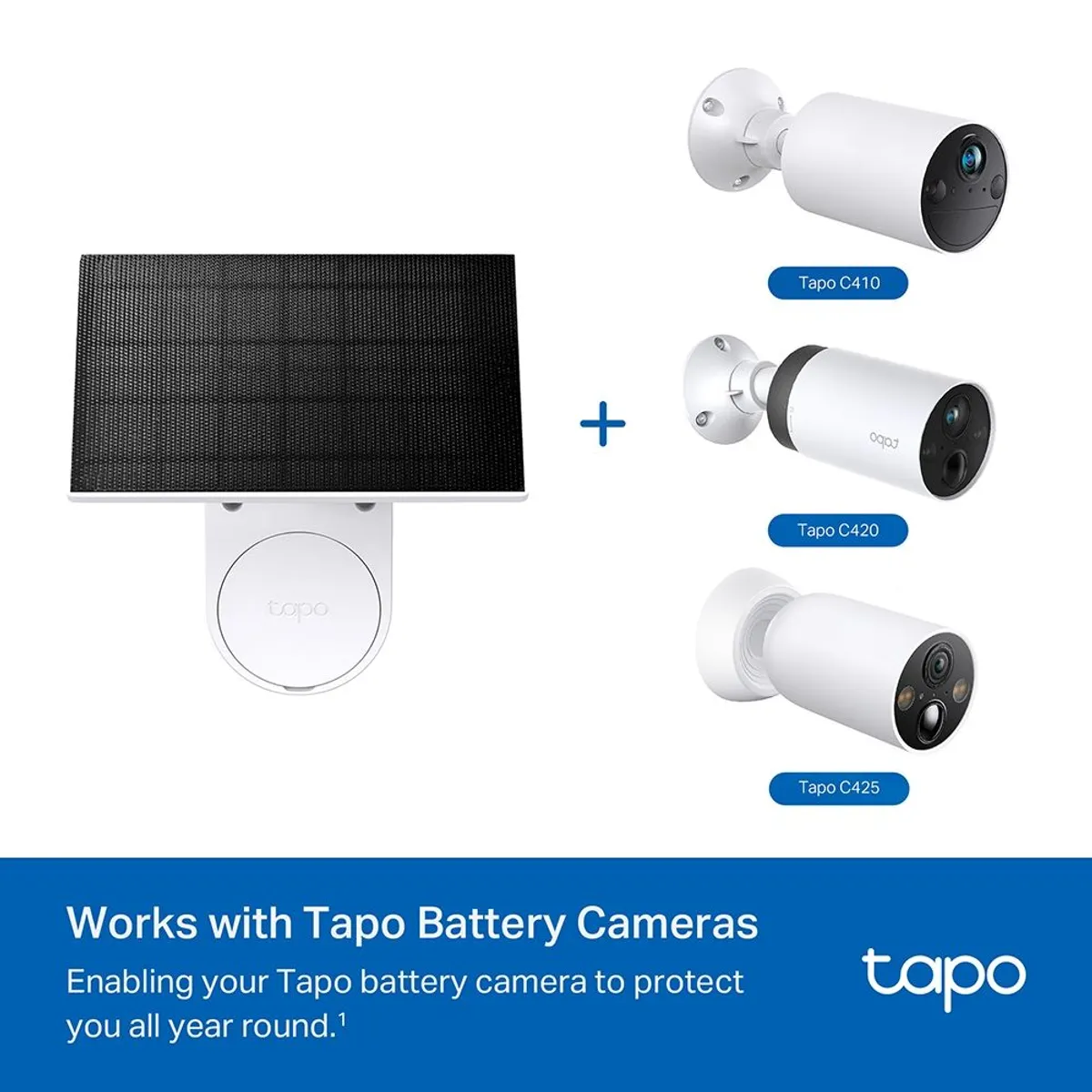 TP-Link TapoA201 napelem 5.2V 2.5W Type-C töltőport IP65 4 m töltőkábel kompatibilis Tapo Battery Camera #2