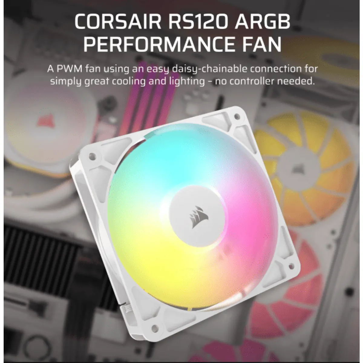 Corsair CO-9050184-WW RS120 ARGB ventilátor fehér 4-tűs PWM #2