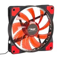 Akyga AW-12E-BR asztali ventilátor 12 cm 33 led piros Molex csatlakozóval