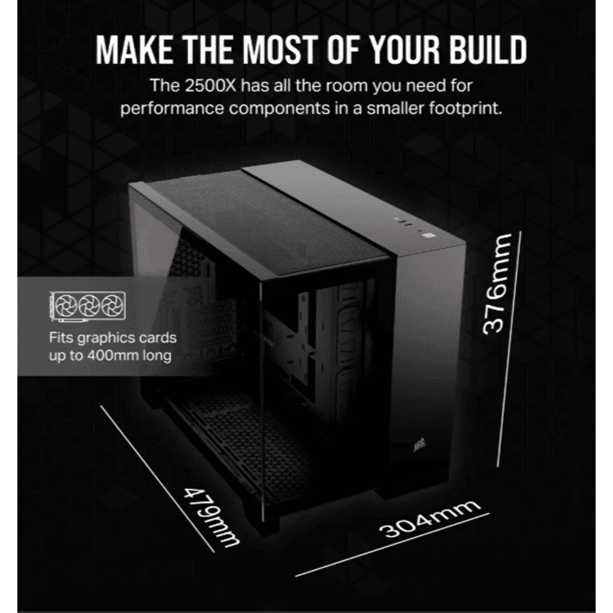 Corsair CC-9011267-WW Ház Micro-ATX iCUE LINK 2500X kétkamrás edzett üveg fekete #4