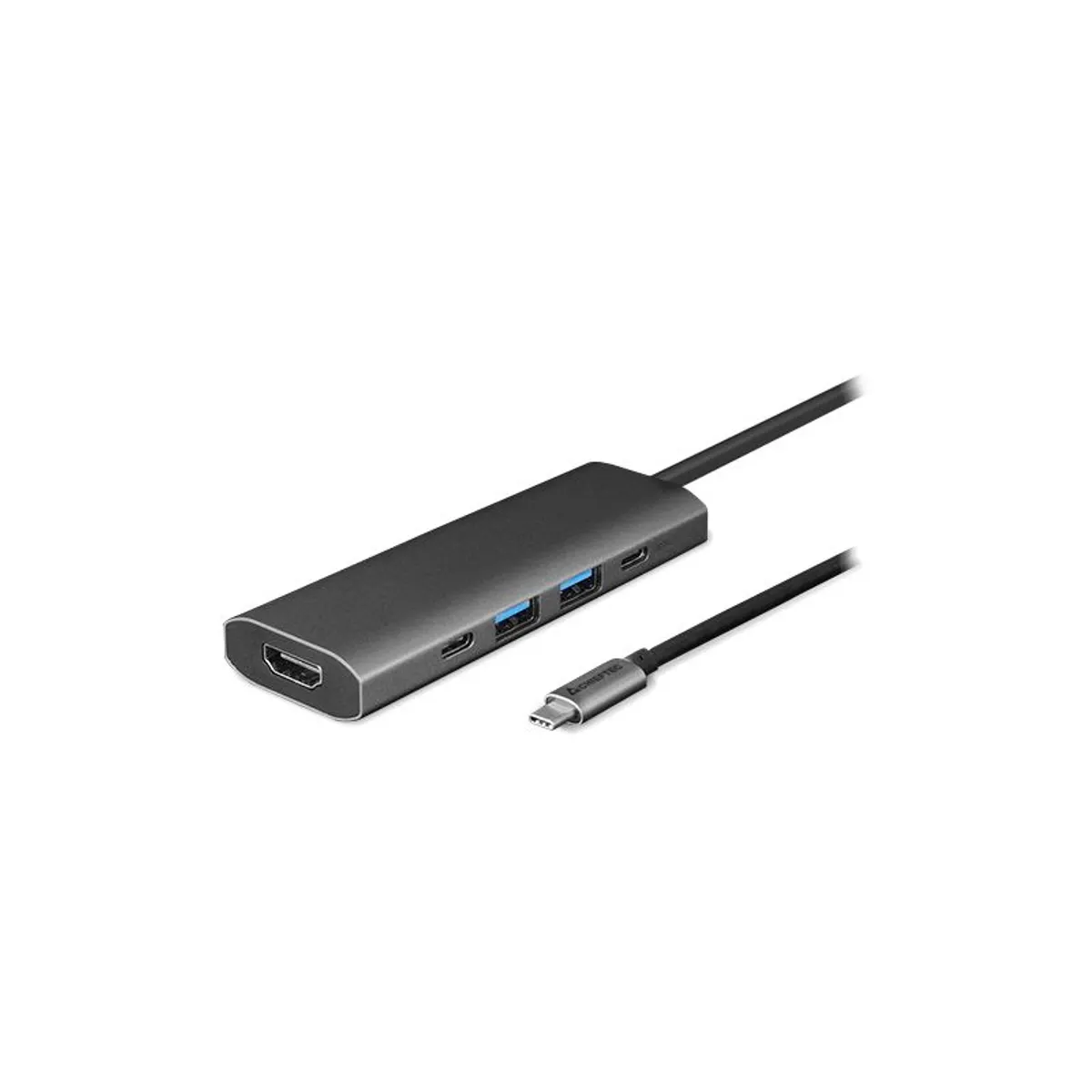 Chieftec DSC-502 5-in-1 USB-C dokkolóállomás USB-C PD 80W, HDMI 4K 30Hz, 2x USB-A 3.2 Gen1, 1x USB-C 3.2 Gen1, alumínium titánium-szürke #1