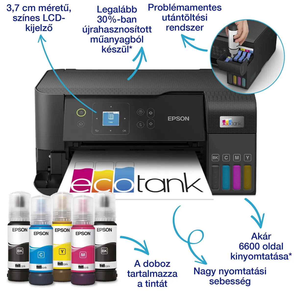 Epson C11CK58403 EcoTank L3560 MFP WiFi USB tintasugaras #2
