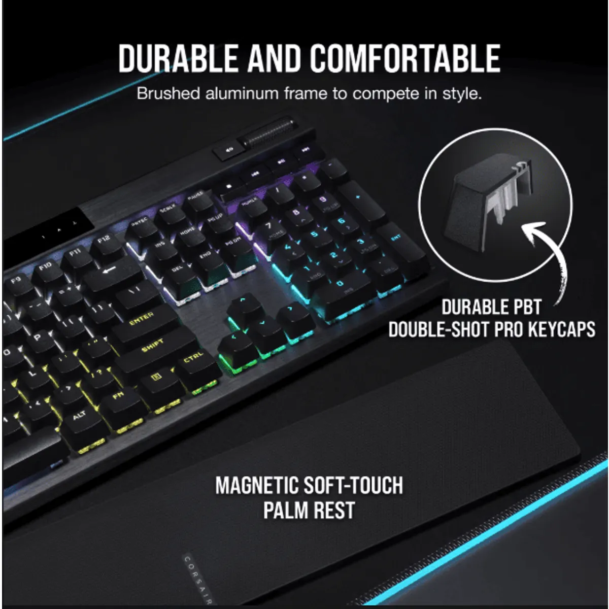 Corsair CH-9109414-NA K70 RGB PRO Mechanikus billentyűzet CHERRY MX SPEED, NKRO, 8MB, USB 3.0, 50 profil, csuklótámasz #3