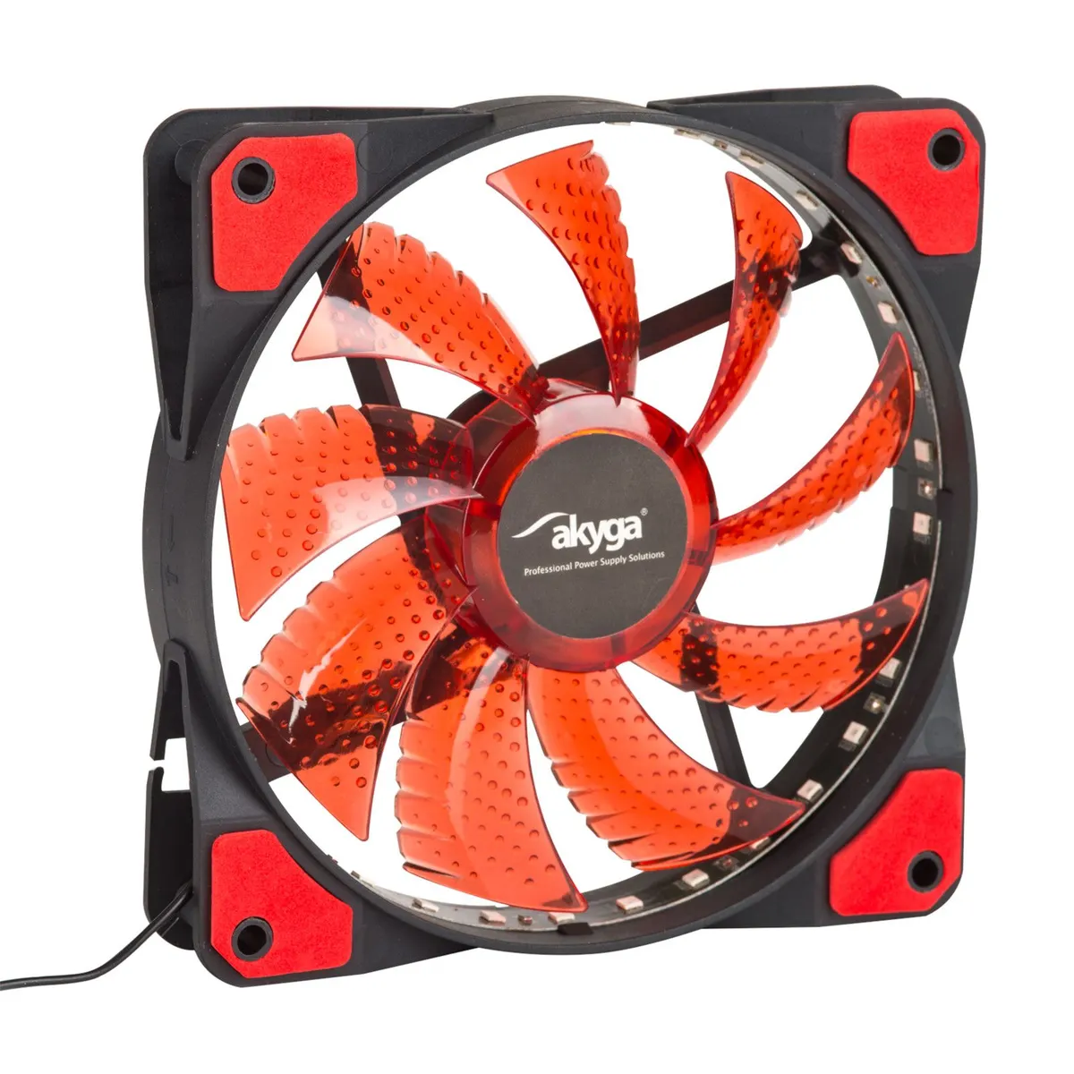 Akyga AW-12E-BR asztali ventilátor 12 cm 33 led piros Molex csatlakozóval #1
