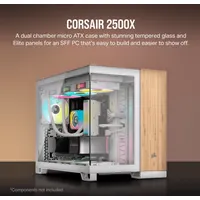 Corsair CC-9011288-WW 2500X Micro-ATX kétkamrás toronyház fehér bambuszfa dekorpanel 9x120 mm ventilátor
