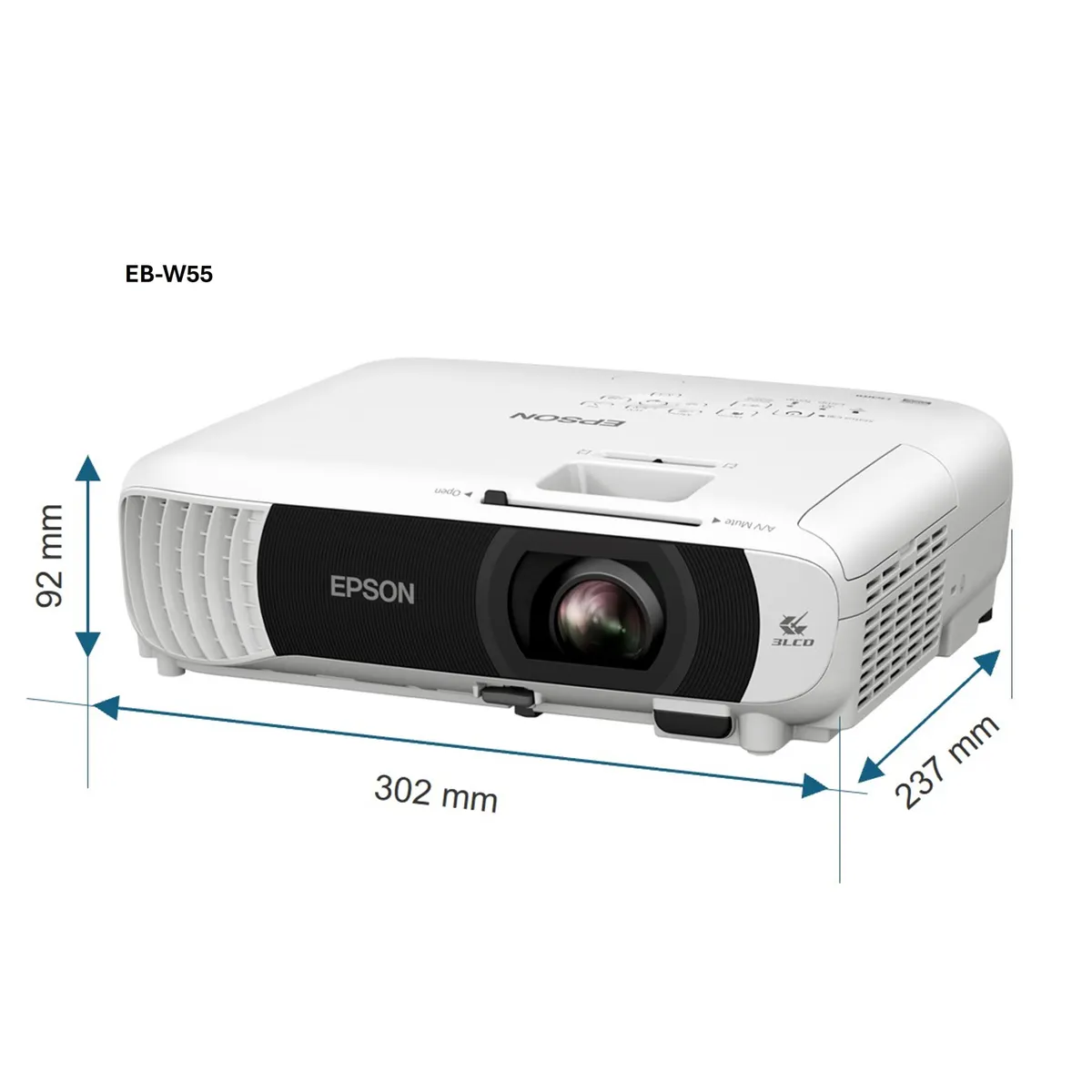 Epson V11HB58040 EB-W55 3LCD WXGA 4000 ANSI lumen, 2x HDMI, Wi-Fi, 16:10, trapézkorrekció 30 fok, 2W beépített hang #5