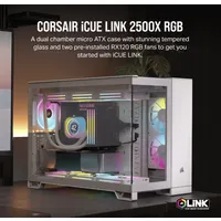 Corsair CC-9011268-WW 2500X iCUE LINK Micro-ATX fehér edzett üveg RGB