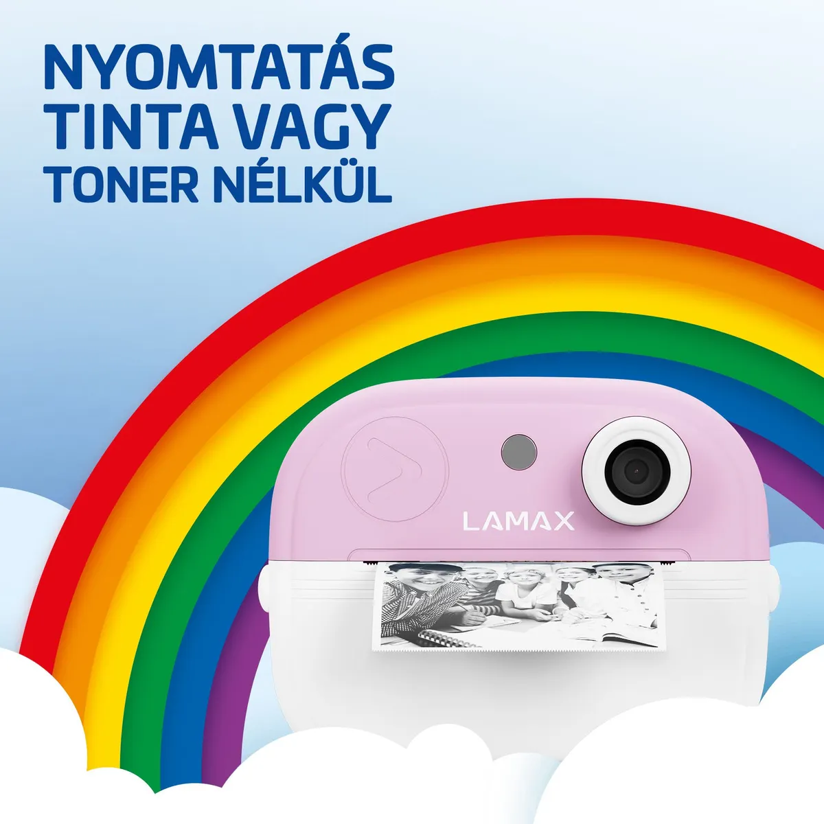 Lamax 8596687002502 InstaKid2 Play rózsaszín gyerek fényképezőgép - azonnali nyomtatás, 48Mpx, FullHD, microSD #2