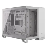 Corsair CC-9011266-WW 2500X Mid-Tower Micro-ATX fehér dupla kamrás edzett üveg táp nélküli
