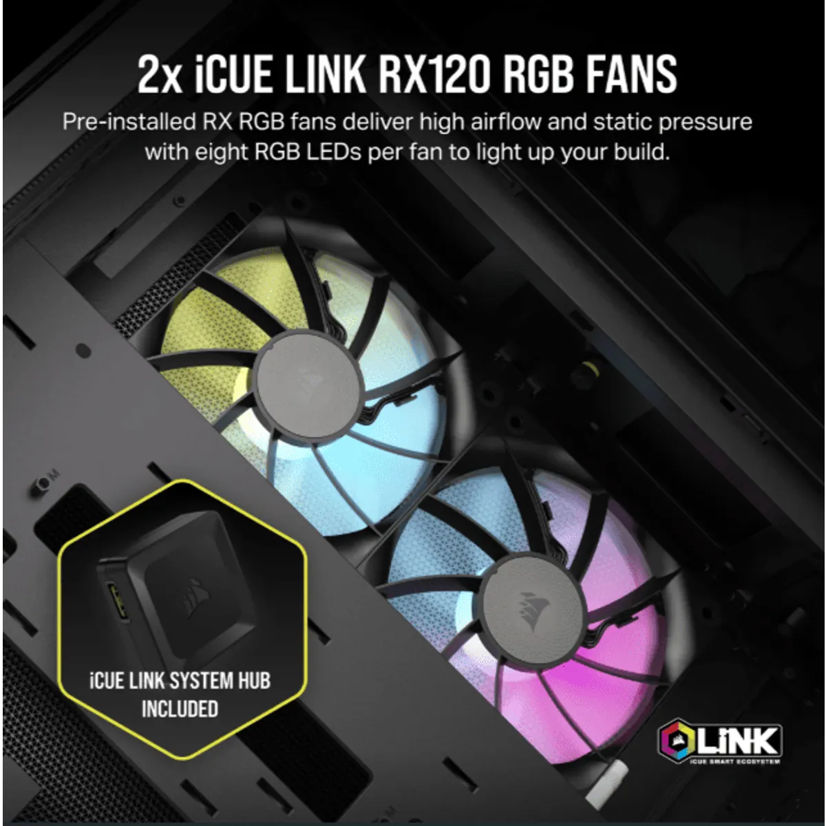 Corsair CC-9011267-WW Ház Micro-ATX iCUE LINK 2500X kétkamrás edzett üveg fekete #3