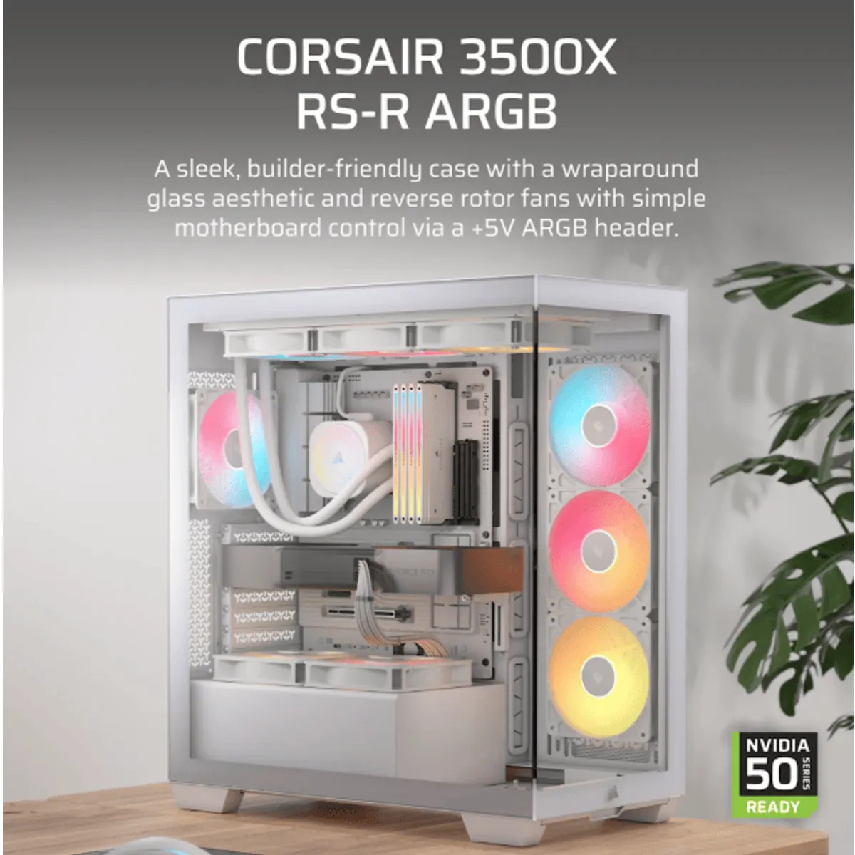 Corsair CC-9011323-WW 3500X RS-R ARGB Mid-Tower ATX fehér edzett üveg 3x RS120-R ARGB ventilátor #2
