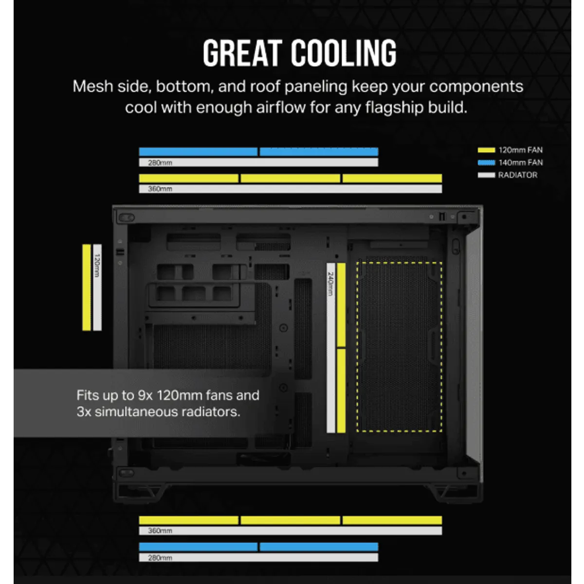 Corsair CC-9011287-WW 2500X Micro-ATX kétkamrás toronyház - fekete-obszidián alumínium edzett üveg invertált alaplap-kompatibilitás #2