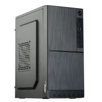 Akyga AK35BK microatx tok táp nélkül fekete előlapi USB 2.0x2 audió-mikrofon, atx-flex atx-mini itx kompatibilis, max 250 mm vga, 3 rekesz