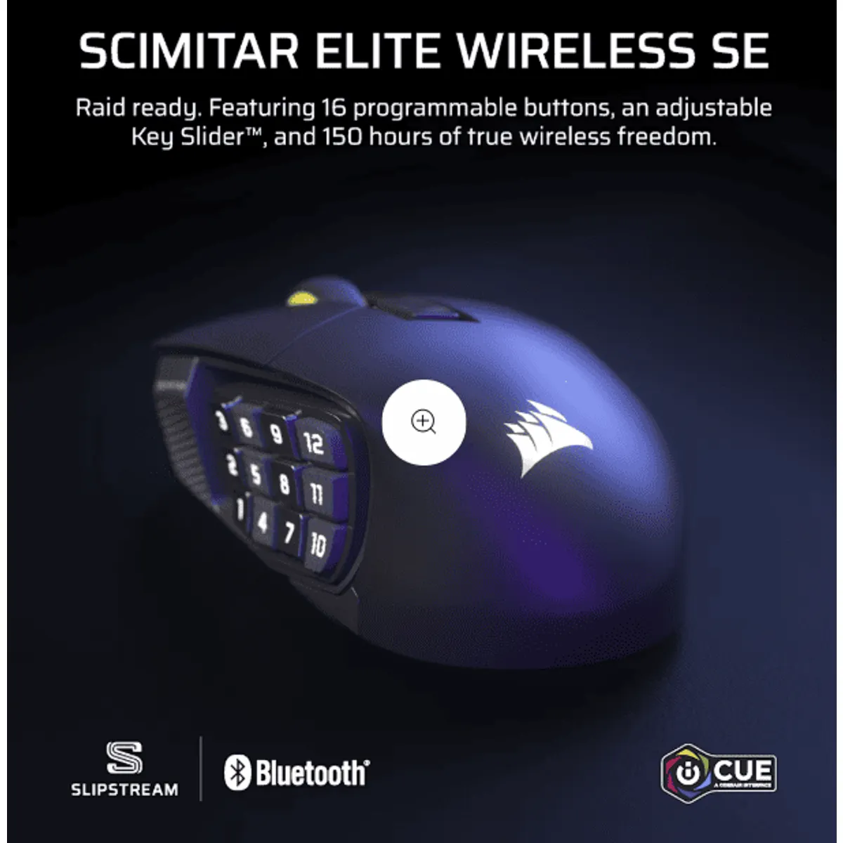 Corsair CH-9314014-WW Scimitar Elite Wireless SE MMO egér 33000 DPI gunmetal színű #2