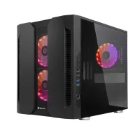 Chieftec GM-02B-OP Chieftronic M2 edzett üveg mATX Mini-ITX táp nélküli 3x ARGB ventilátor RGB vezérlő hub