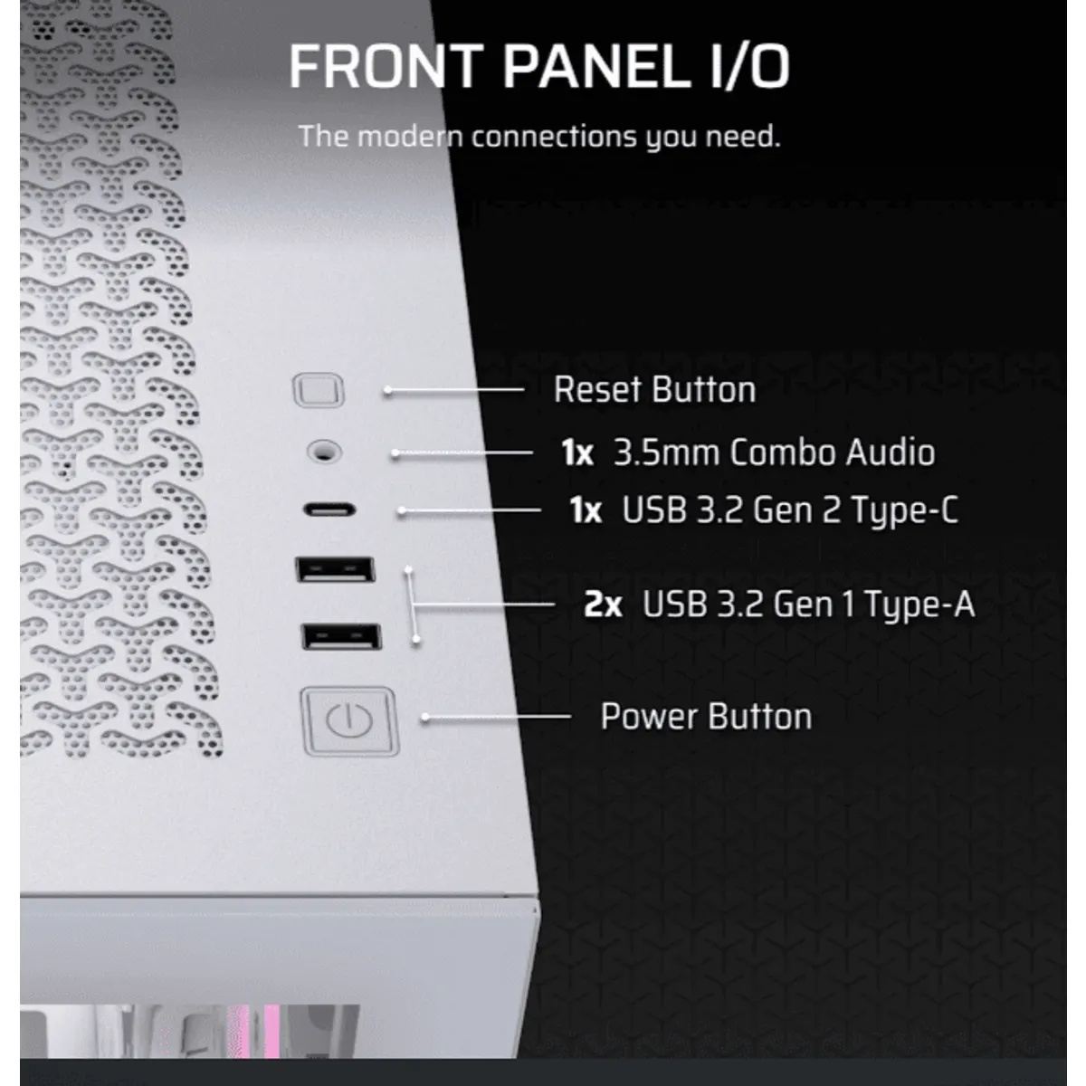 Corsair CC-9011323-WW 3500X RS-R ARGB Mid-Tower ATX fehér edzett üveg 3x RS120-R ARGB ventilátor #4