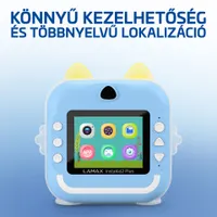 Lamax 8596687002601 InstaKid2 AI Plus kék hőpapíros gyerek fényképezőgép #3