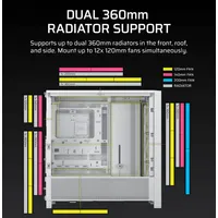 Corsair CC-9011313-WW Frame 4000D RS fehér edzett üveg moduláris 3 RS120 ventilátor #5
