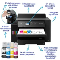 EPSON C11CJ04402 EcoTank L11160 4800x1200dpi 32ppm fekete 21ppm színes duplex WiFi LAN USB 550 bemeneti 125 kimeneti 4 soros LCD #2