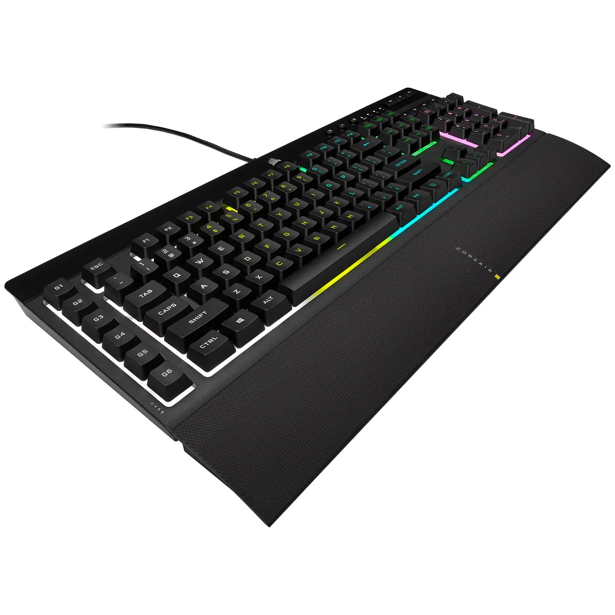 Corsair CH-9226765-NA K55 RGB PRO 5 zónás RGB, IP42 por- és fröccsenésálló, levehető tenyértámasz, 6 makrógomb, dedikált média- és hangerőgombok #3
