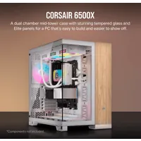 Corsair CC-9011284-WW 6500X középméretű kétkamrás toronyház fehér bambusz dekorpanel