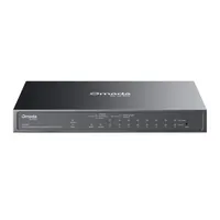 TP-Link ES210GP Omada 8 PoE-plusz portos switch 1 nem PoE port 1 SFP RJ45 kombóport 63 W PoE keret Omada menedzsment