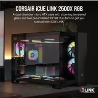Corsair CC-9011267-WW Ház Micro-ATX iCUE LINK 2500X kétkamrás edzett üveg fekete #2