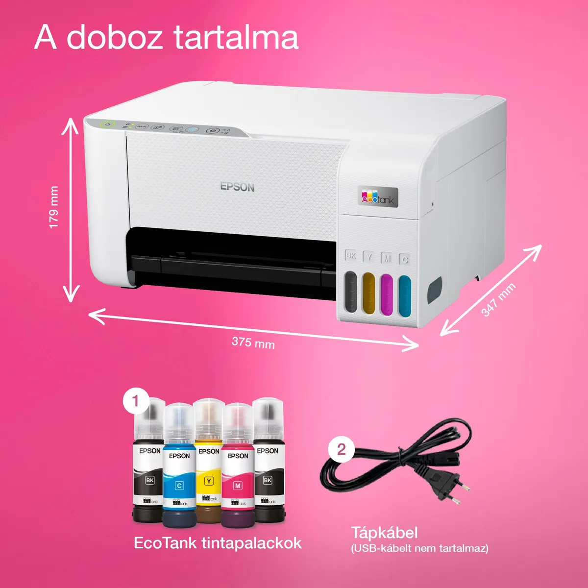 EPSON C11CJ67436 EcoTank L3276 tintasugaras multifunkciós Wi-Fi A4 színes fehér #4