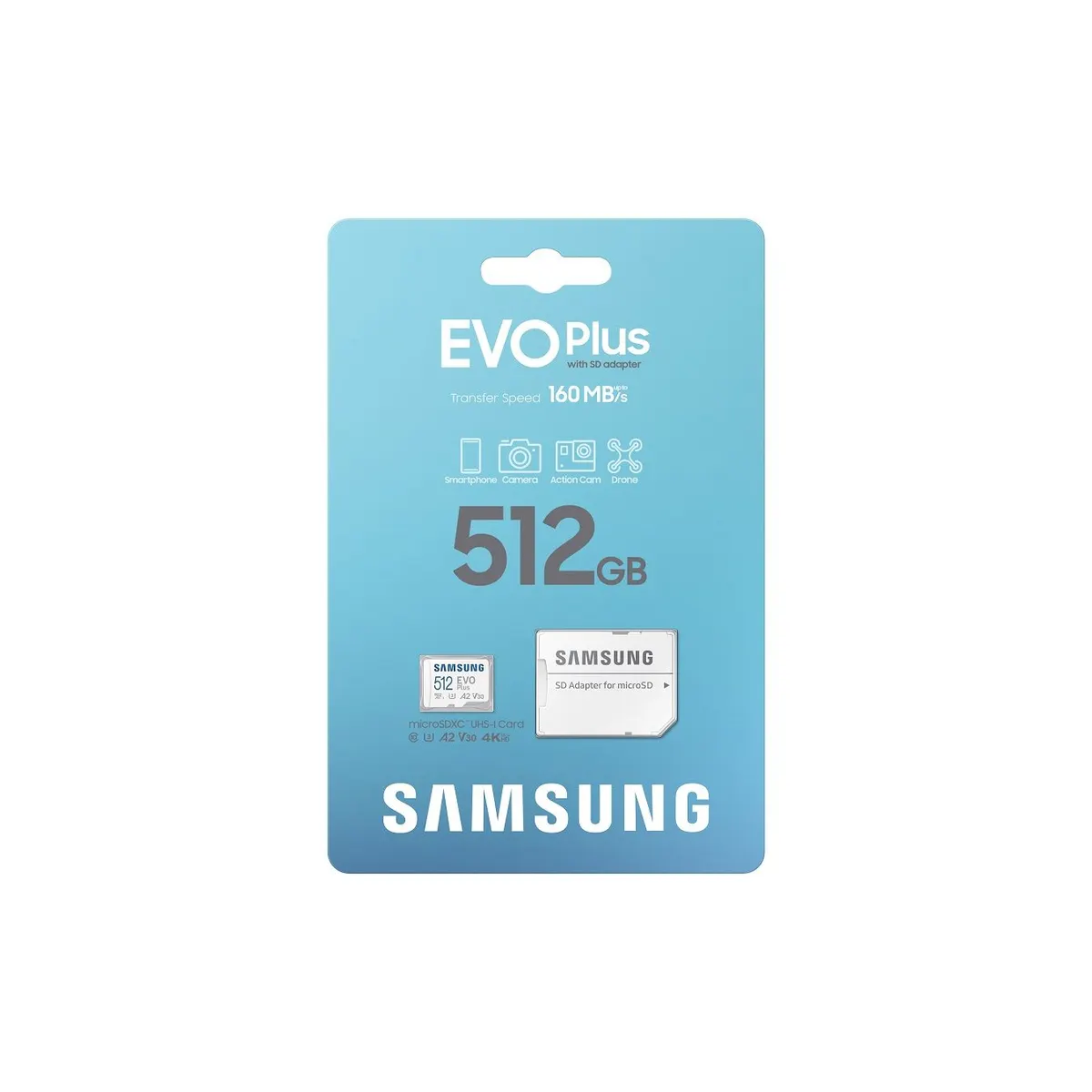 Samsung MB-MC512SA/EU EVO Plus microSDXC 512GB UHS-I U3 V30 A2 adapterrel #2