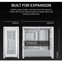 Corsair CC-9011291-WW Frame 4000D fehér moduláris edzett üveg oldalpanel #2