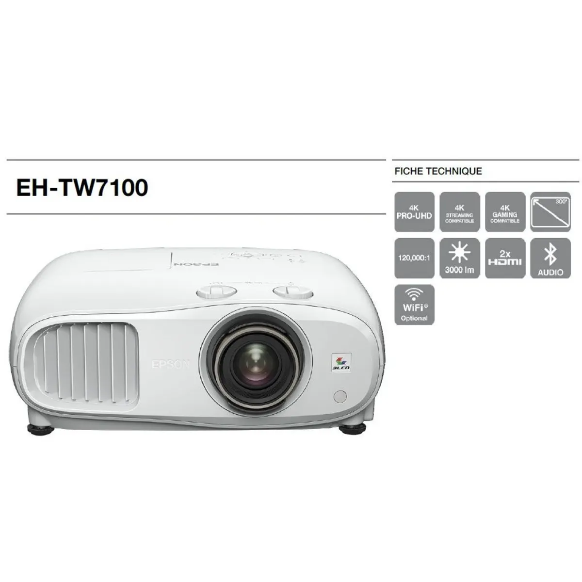 EPSON V11H959040 EH-TW7100 3LCD 4K PRO-UHD 3000 ANSI fényerő HDMI USB A B Lencseeltolás #2