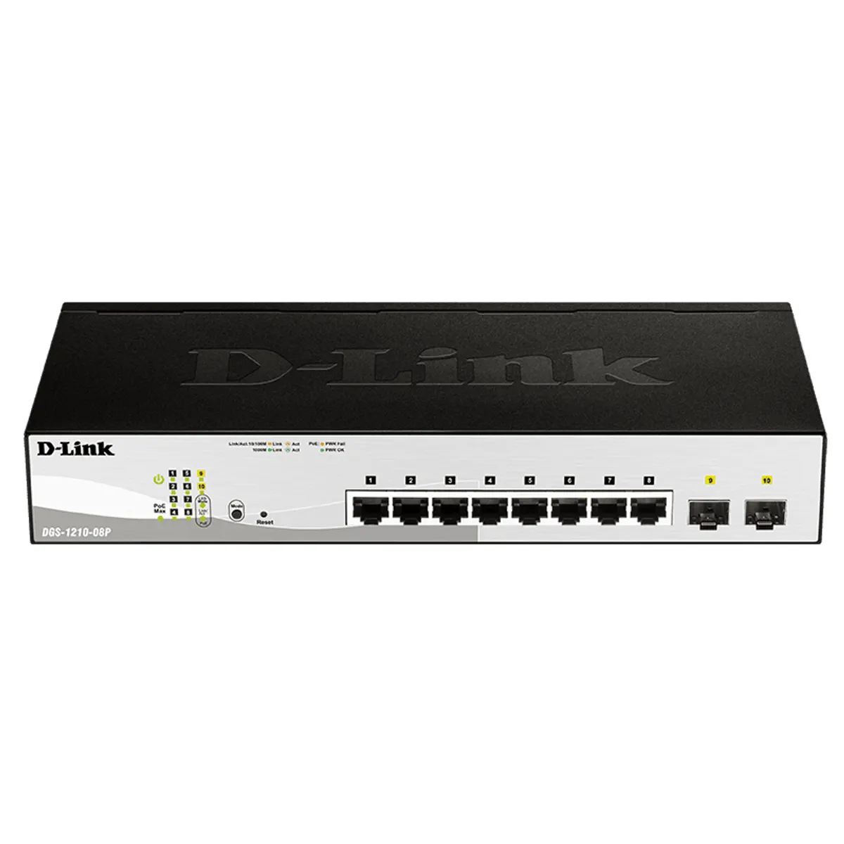 D-Link DGS-1210-08P/E 8-portos PoE intelligens kapcsoló 8x Gigabit Ethernet portok, 2x SFP, L2, QoS #1