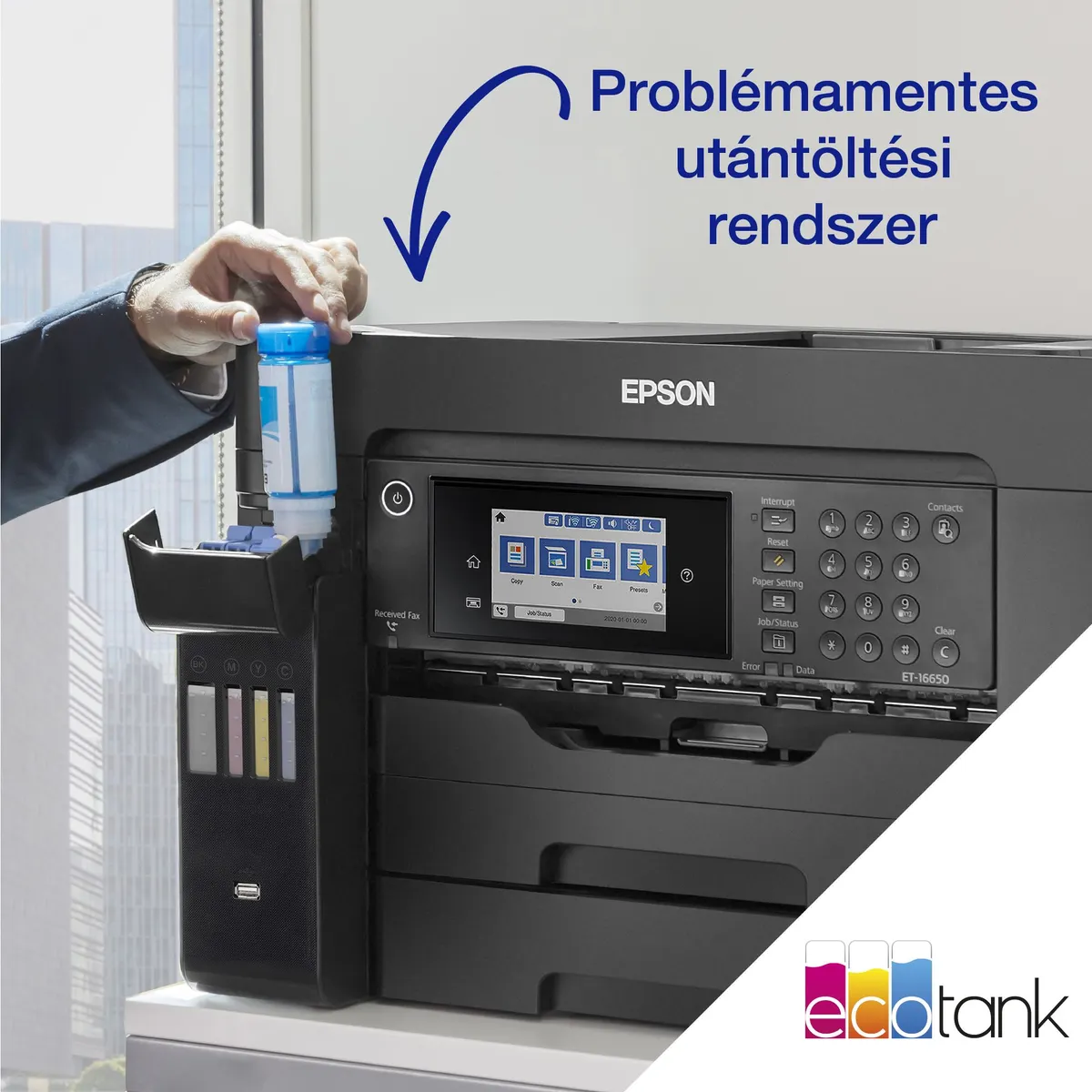 EPSON C11CH71402 EcoTank L15160 színes MFP A3 USB LAN WiFi ADF fax #8
