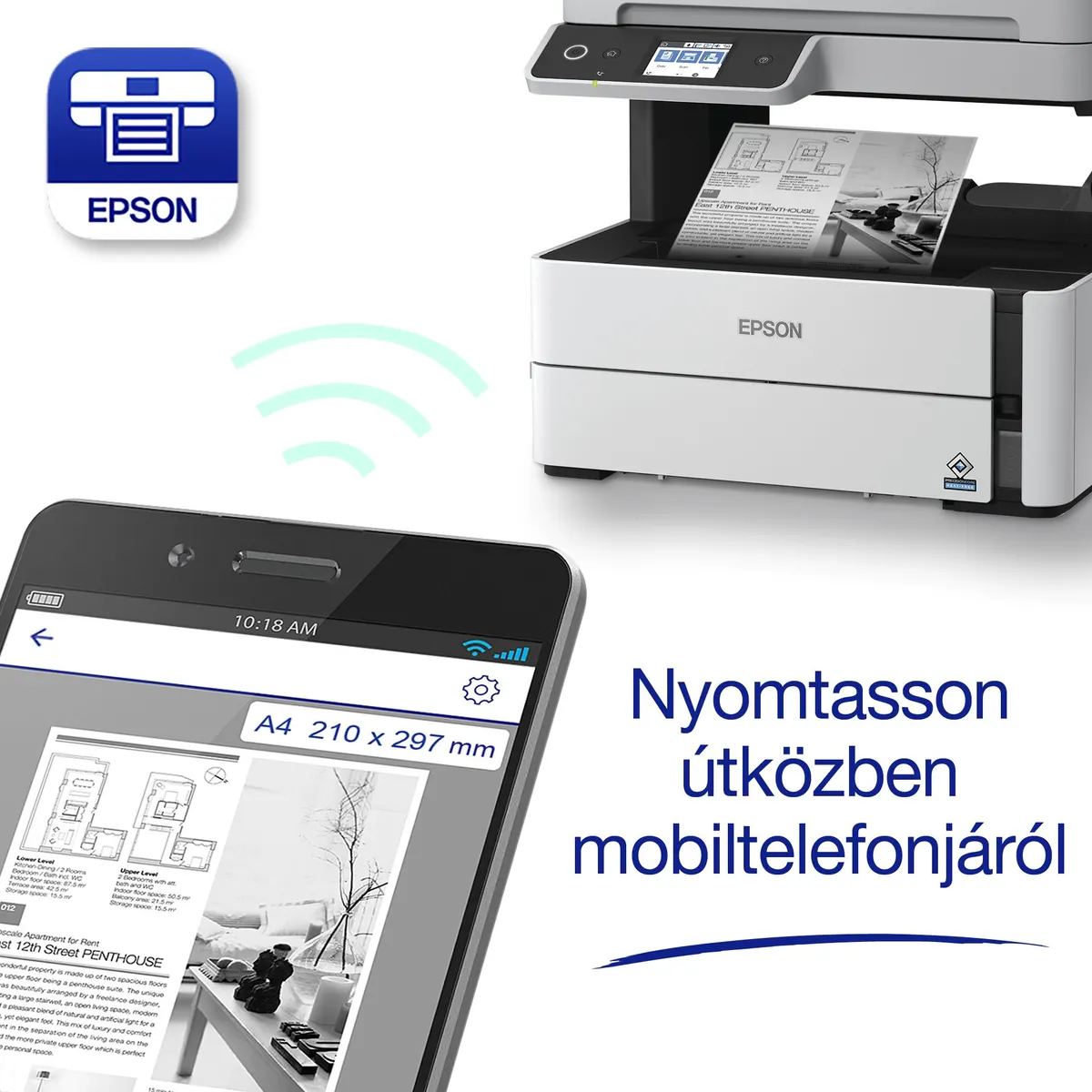 EPSON C11CG92403 EcoTank M3170 négyfunkciós mono nyomtató WiFi USB Ethernet 1200x2400 dpi 20 oldal percenként #4