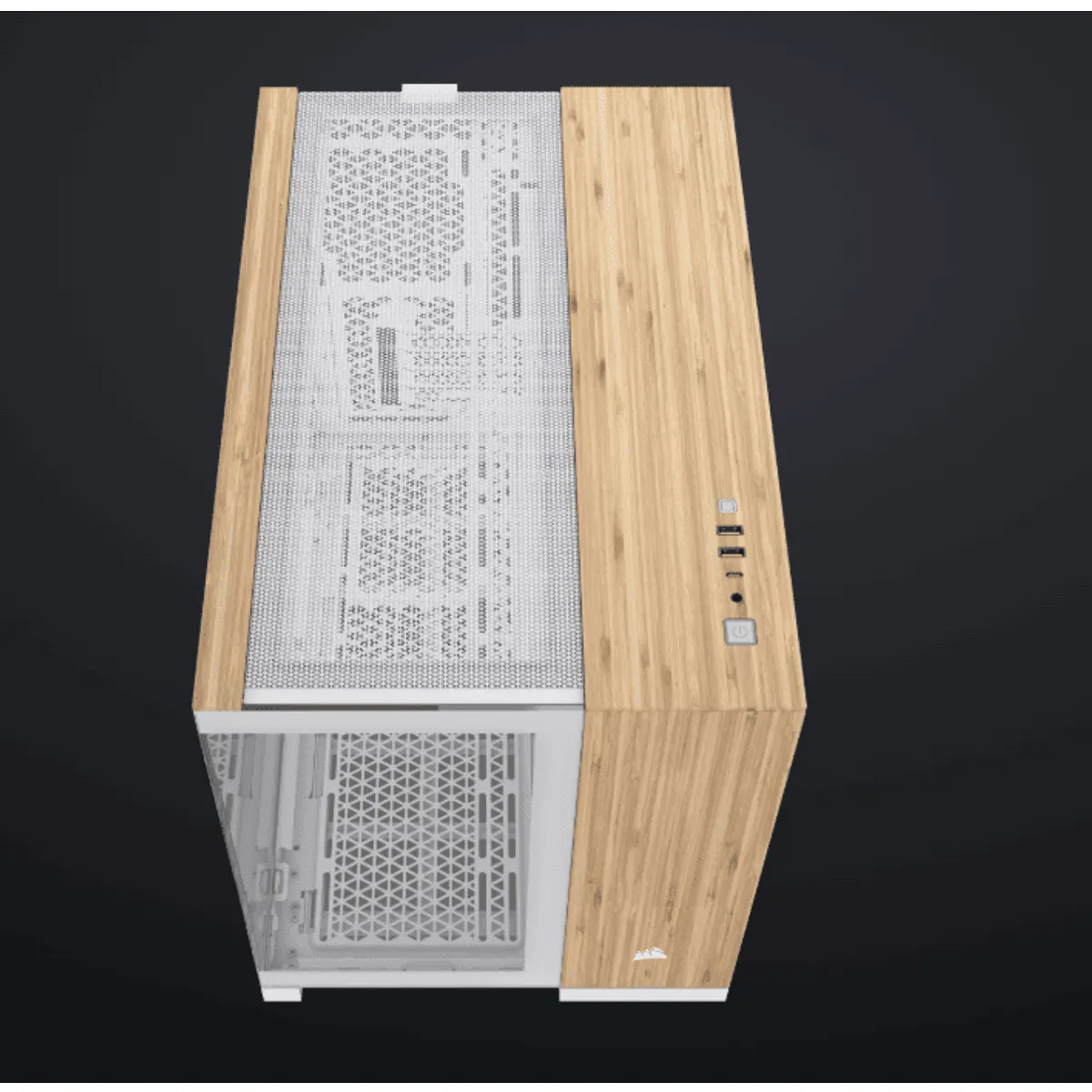 Corsair CC-9011288-WW 2500X Micro-ATX kétkamrás toronyház fehér bambuszfa dekorpanel 9x120 mm ventilátor #5