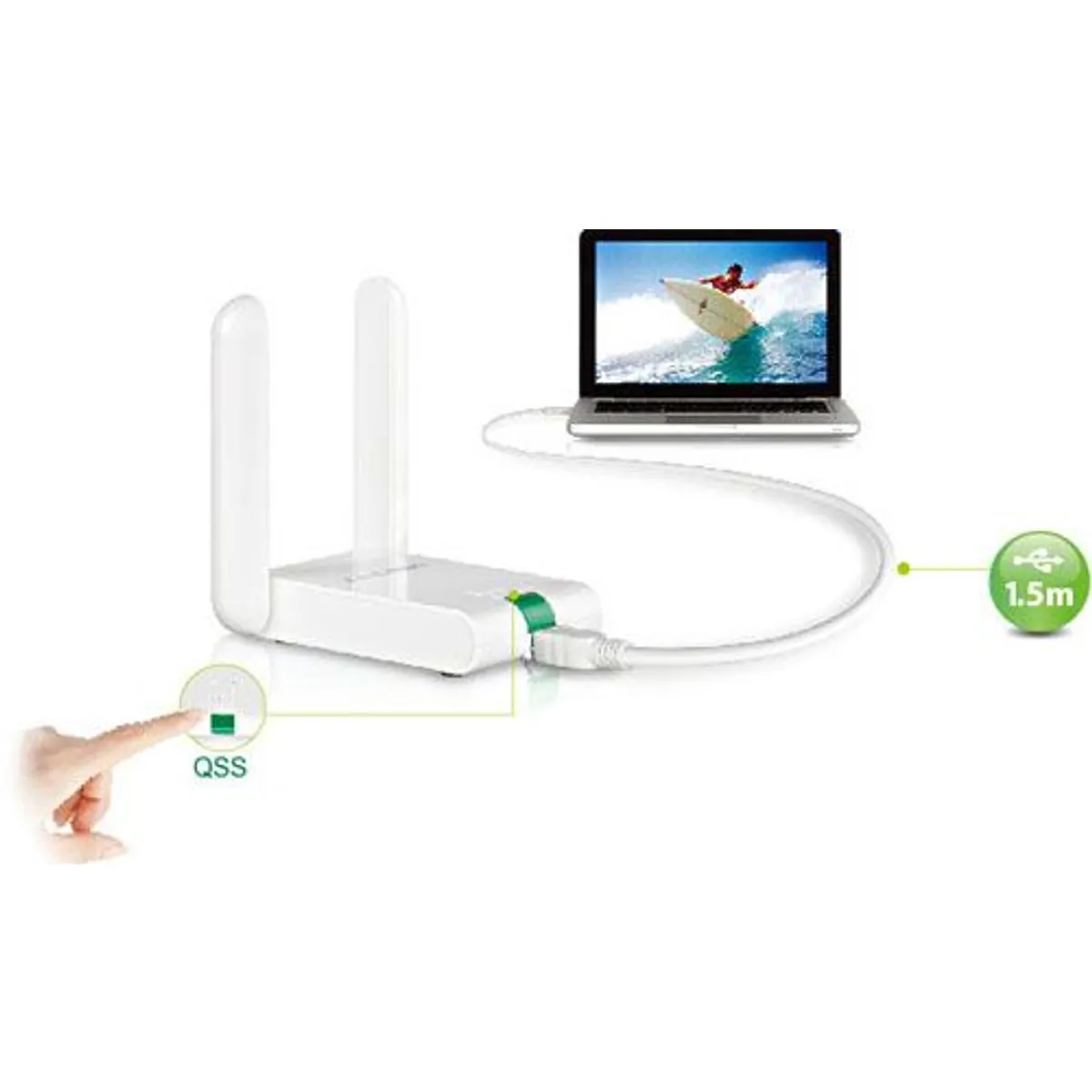TP-Link TL-WN822N Vezeték nélküli USB adapter 300Mbps 2T2R 2,4 GHz IEEE 802.11n g b QSS #2