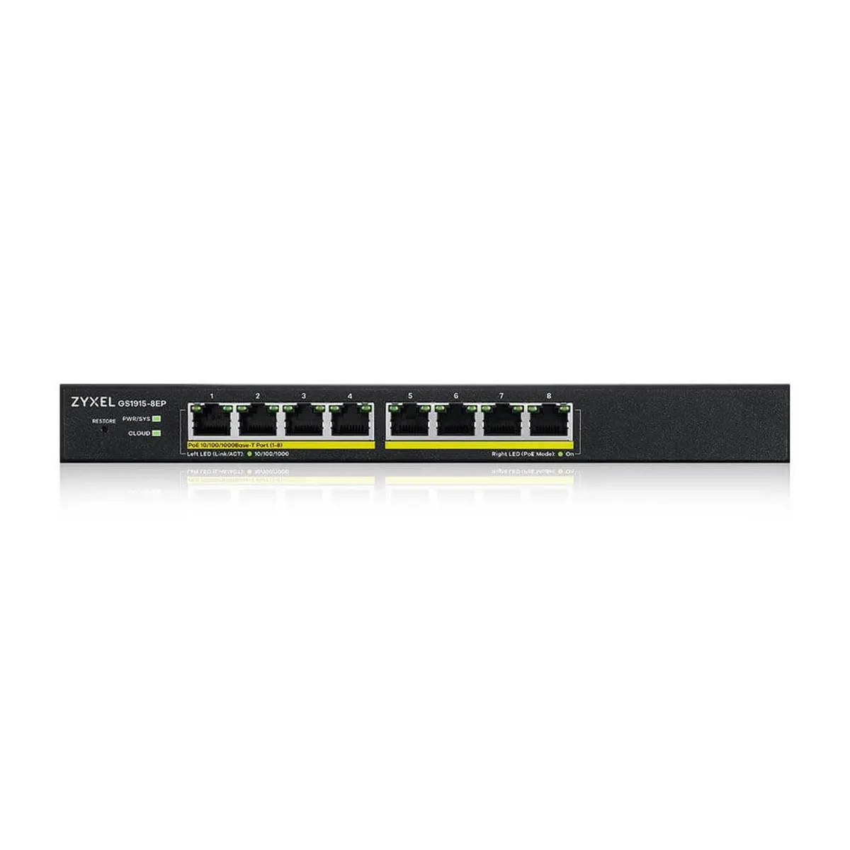 ZYXEL GS1915-8EP-EU0101F GS1915-8EP 8-portos GbE Smart Managed PoE switch 60W 802.3at NebulaFlex #2