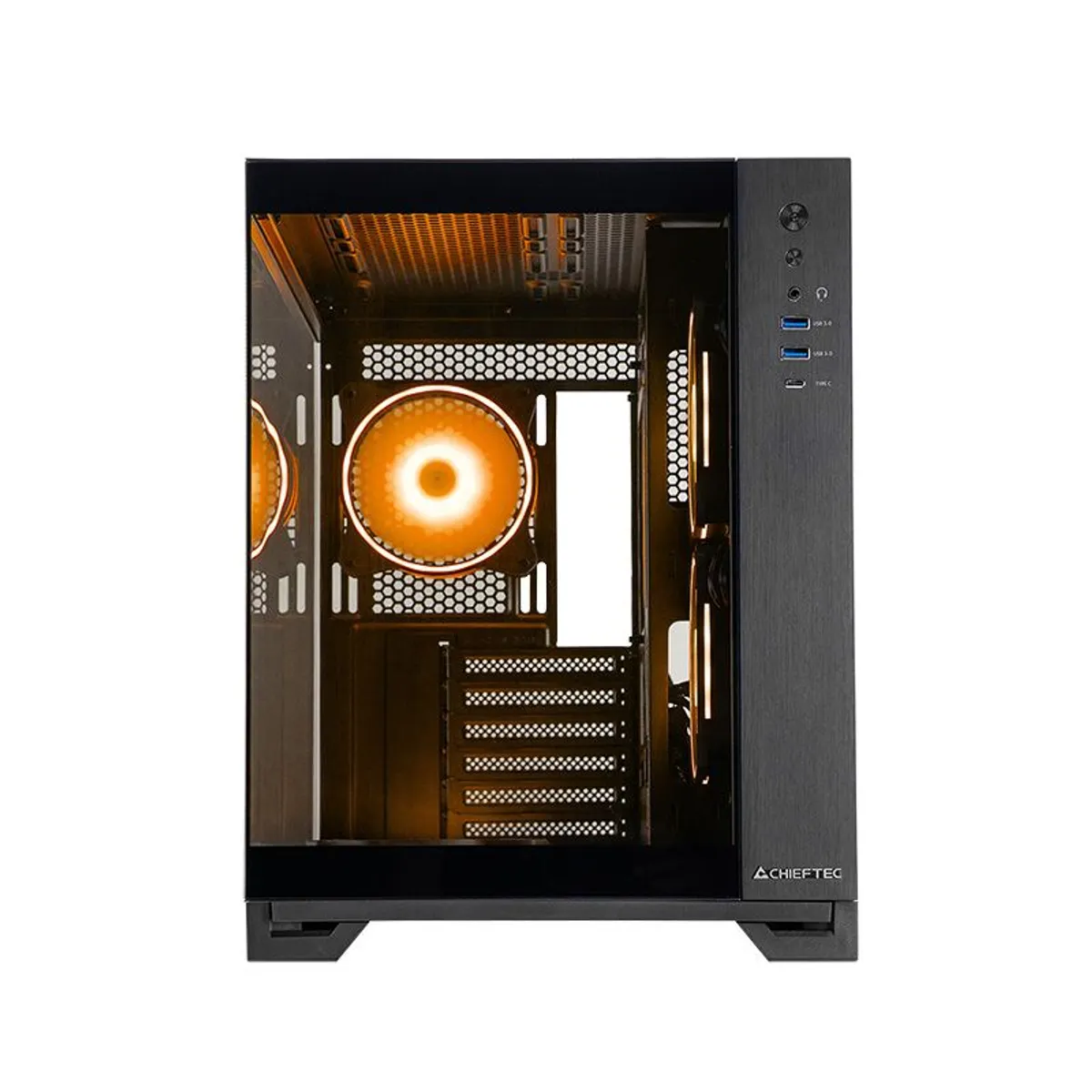Chieftec GM-30B-TG-OP Visio ablakos ház ATX Micro-ATX Mini-ITX 2x3,5 belső 2x2,5 belső 7 bővítőhely elöl 3x120 ARGB hátul 1x120 ARGB felül 2x120-140 ARGB #5