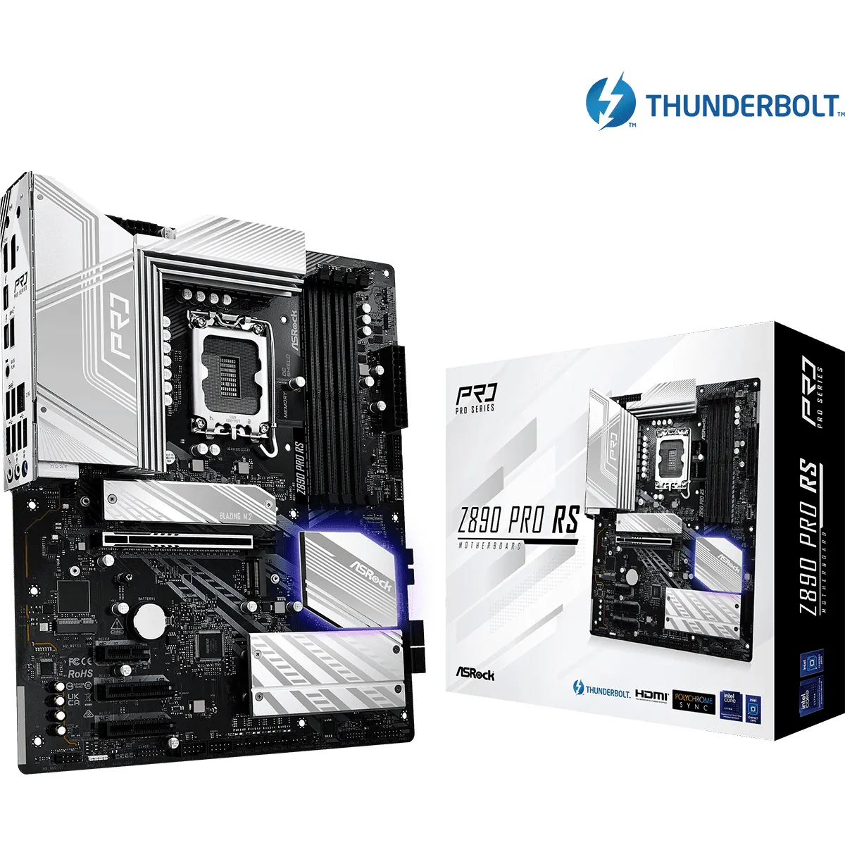 ASRock 90-MXBP10-A0UAYZ Z890 Pro RS LGA1851 ATX DDR5 256GB PCIe5 x16 Hyper M.2 Gen5 x4 3x M.2 Gen4 x4 4x SATA3 5GbE Wi-Fi 6E BT 5.3 HDMI 2.1 DP 2.1 #1