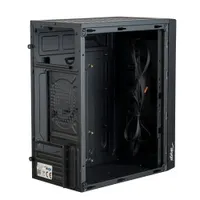 Akyga AK35BK microatx tok táp nélkül fekete előlapi USB 2.0x2 audió-mikrofon, atx-flex atx-mini itx kompatibilis, max 250 mm vga, 3 rekesz #2